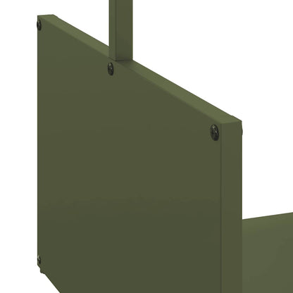 vidaXL Firewood Rack Olive Green 40x40x40 cm Cold-rolled steel