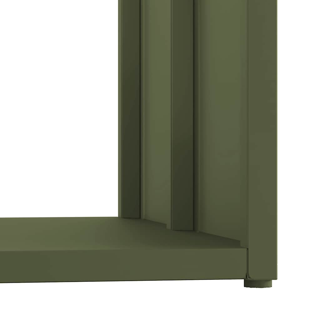 vidaXL Firewood Rack Olive Green 40x40x40 cm Cold-rolled steel