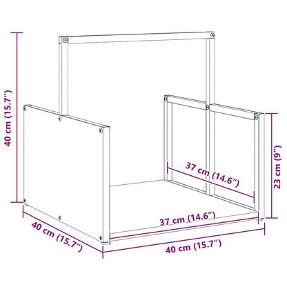 vidaXL Firewood Rack Olive Green 40x40x40 cm Cold-rolled steel