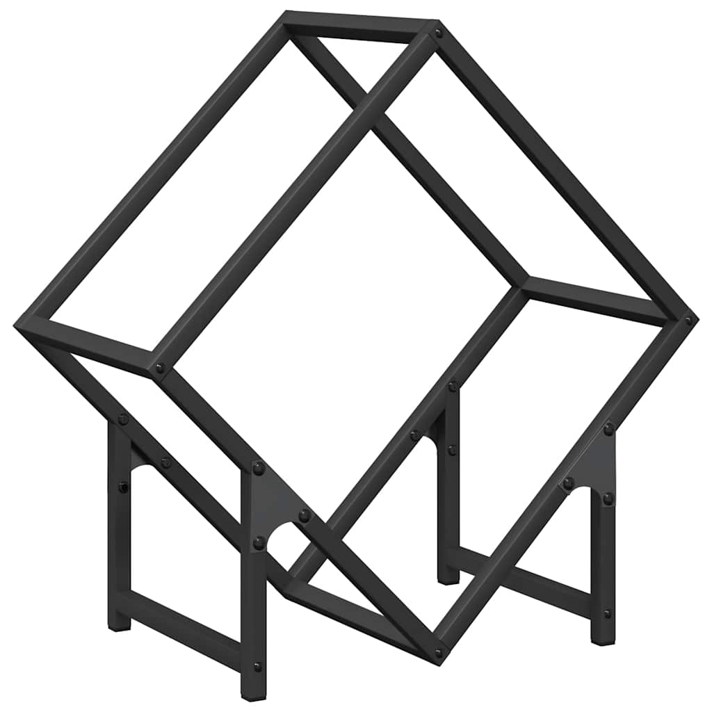 vidaXL Firewood Rack Black 50x25x50 cm Cold-rolled steel