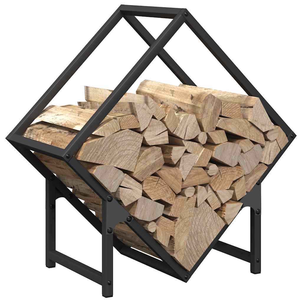 vidaXL Firewood Rack Black 50x25x50 cm Cold-rolled steel