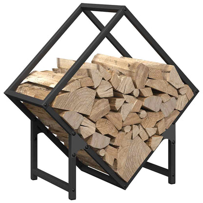 vidaXL Firewood Rack Black 50x25x50 cm Cold-rolled steel