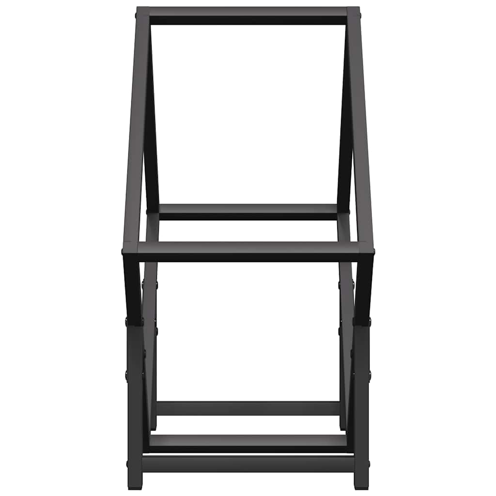 vidaXL Firewood Rack Black 50x25x50 cm Cold-rolled steel