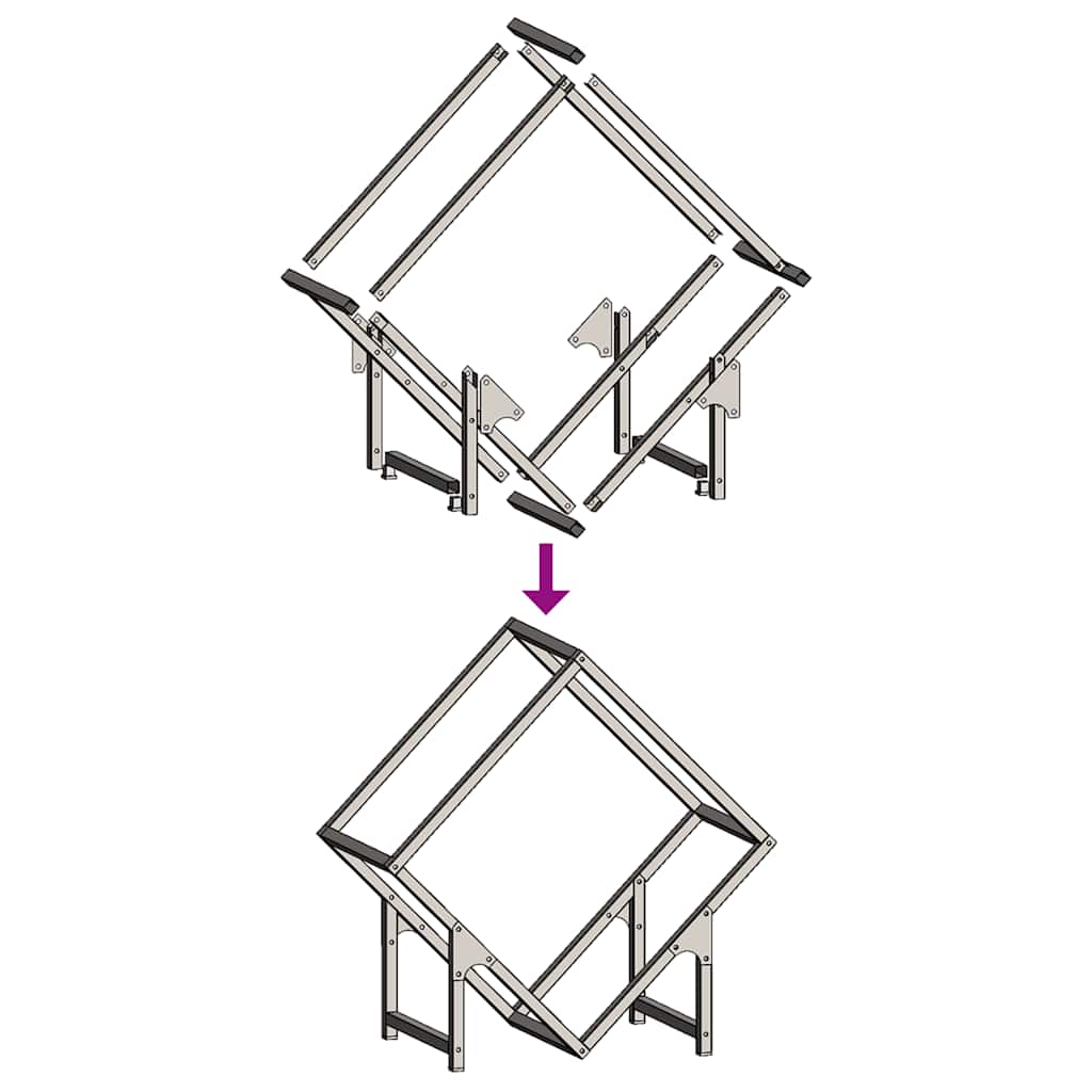 vidaXL Firewood Rack Black 50x25x50 cm Cold-rolled steel