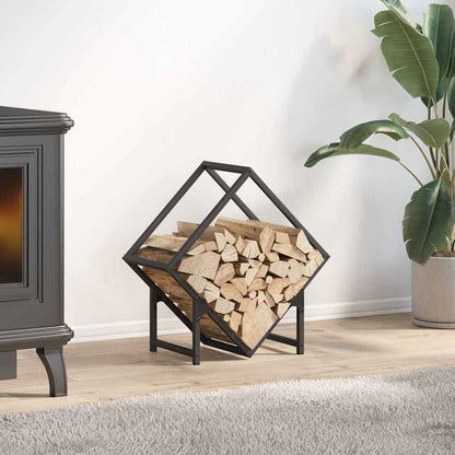 vidaXL Firewood Rack Black 50x25x50 cm Cold-rolled steel