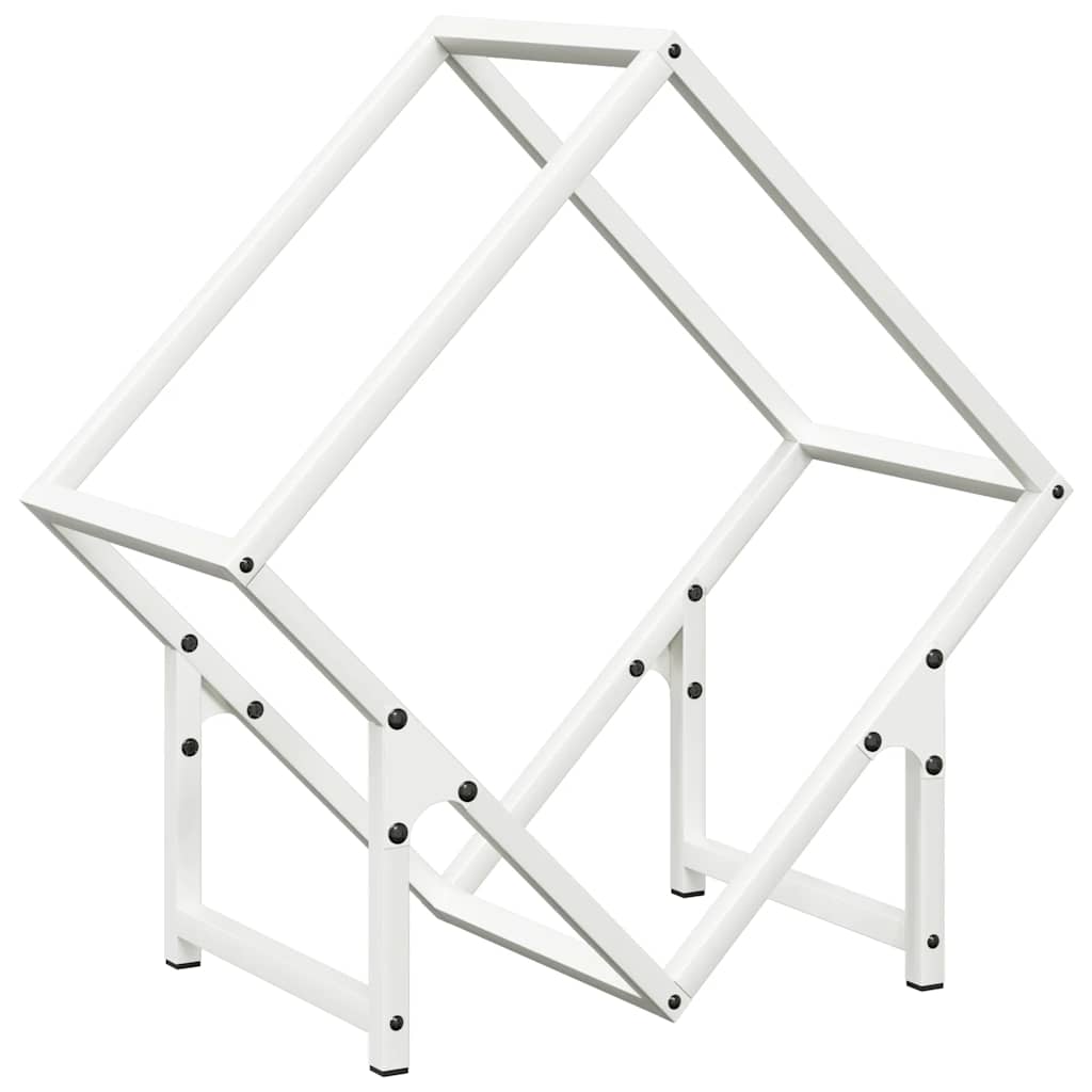 vidaXL Firewood Rack White 50x25x50 cm Cold-rolled steel