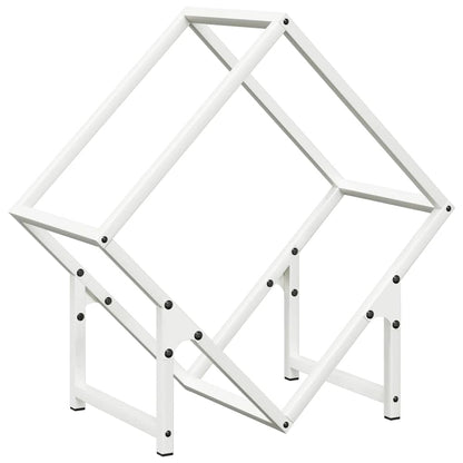 vidaXL Firewood Rack White 50x25x50 cm Cold-rolled steel