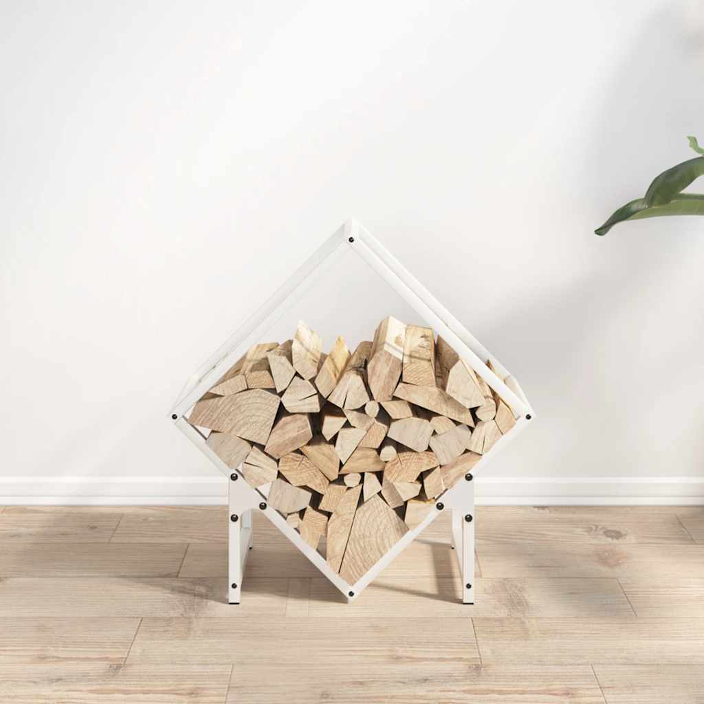 vidaXL Firewood Rack White 50x25x50 cm Cold-rolled steel