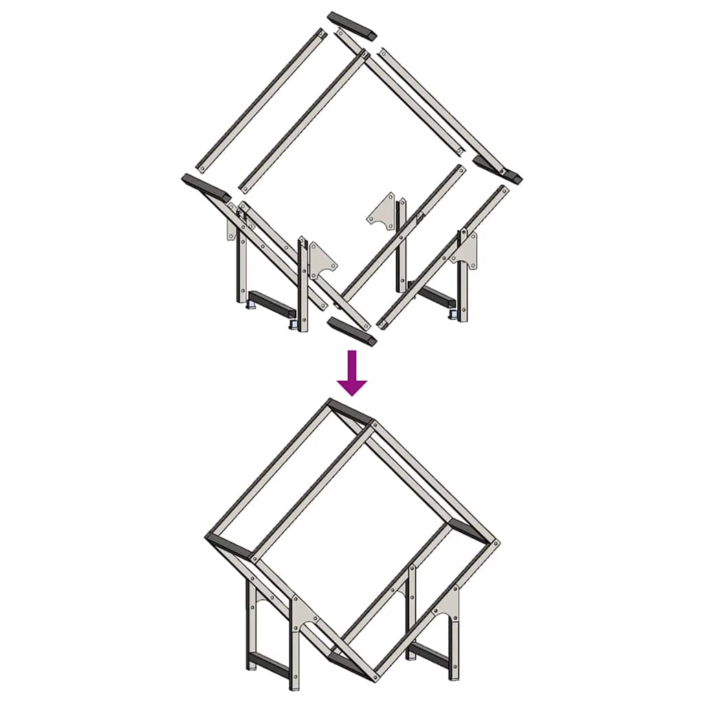 vidaXL Firewood Rack White 50x25x50 cm Cold-rolled steel