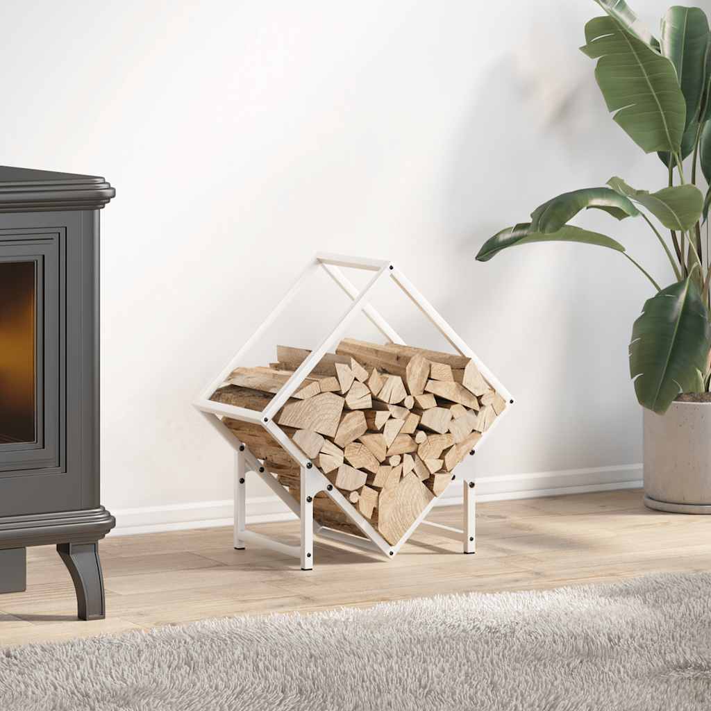 vidaXL Firewood Rack White 50x25x50 cm Cold-rolled steel
