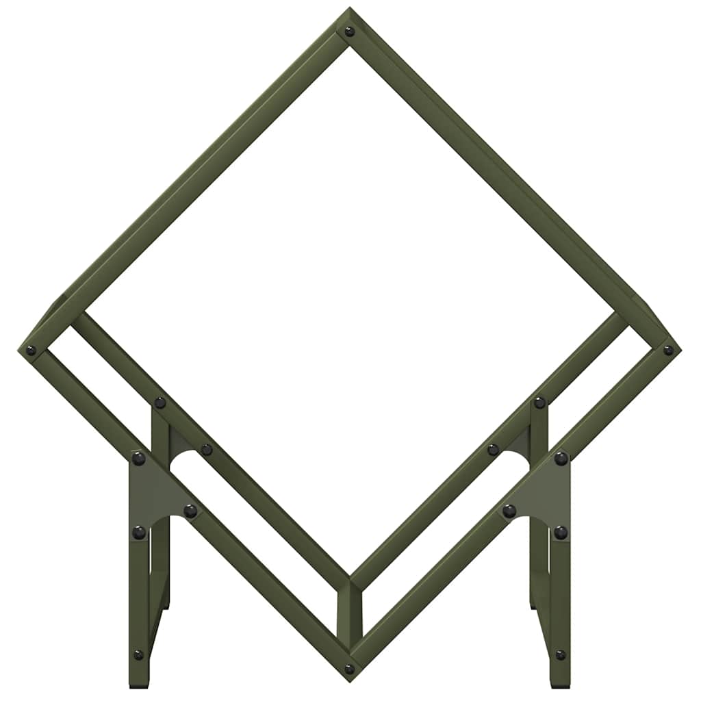 vidaXL Firewood Rack Olive Green 50x25x50 cm Cold-rolled steel