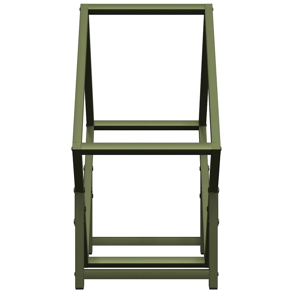 vidaXL Firewood Rack Olive Green 50x25x50 cm Cold-rolled steel