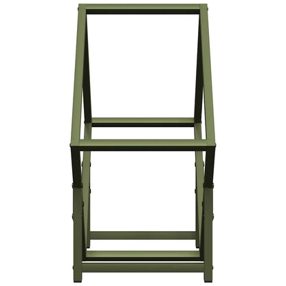 vidaXL Firewood Rack Olive Green 50x25x50 cm Cold-rolled steel