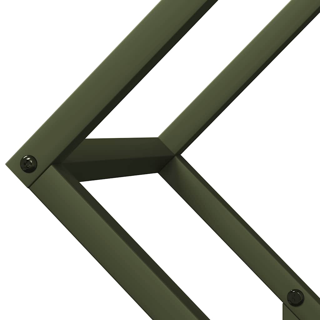 vidaXL Firewood Rack Olive Green 50x25x50 cm Cold-rolled steel