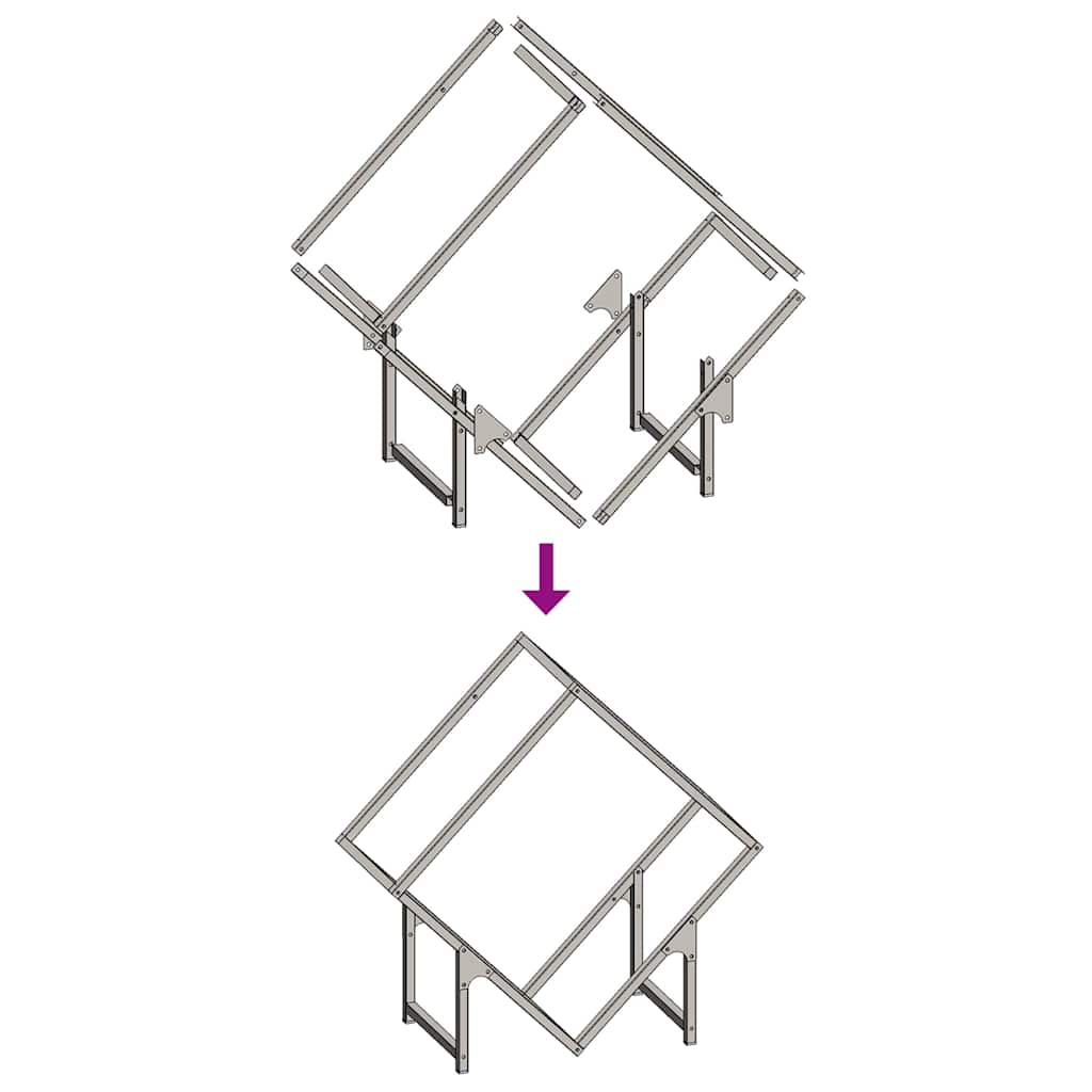 vidaXL Firewood Rack White 60x25x60 cm Cold-rolled steel