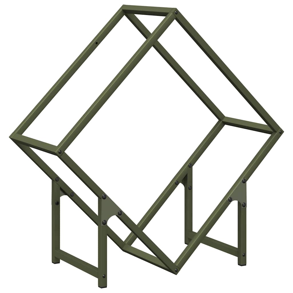 vidaXL Firewood Rack Olive Green 60x25x60 cm Cold-rolled steel