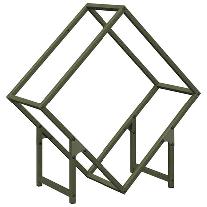 vidaXL Firewood Rack Olive Green 60x25x60 cm Cold-rolled steel