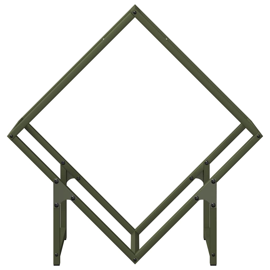 vidaXL Firewood Rack Olive Green 60x25x60 cm Cold-rolled steel