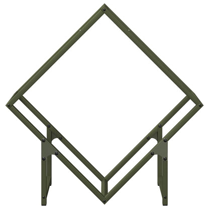 vidaXL Firewood Rack Olive Green 60x25x60 cm Cold-rolled steel