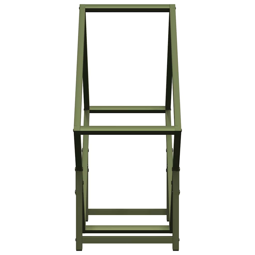 vidaXL Firewood Rack Olive Green 60x25x60 cm Cold-rolled steel