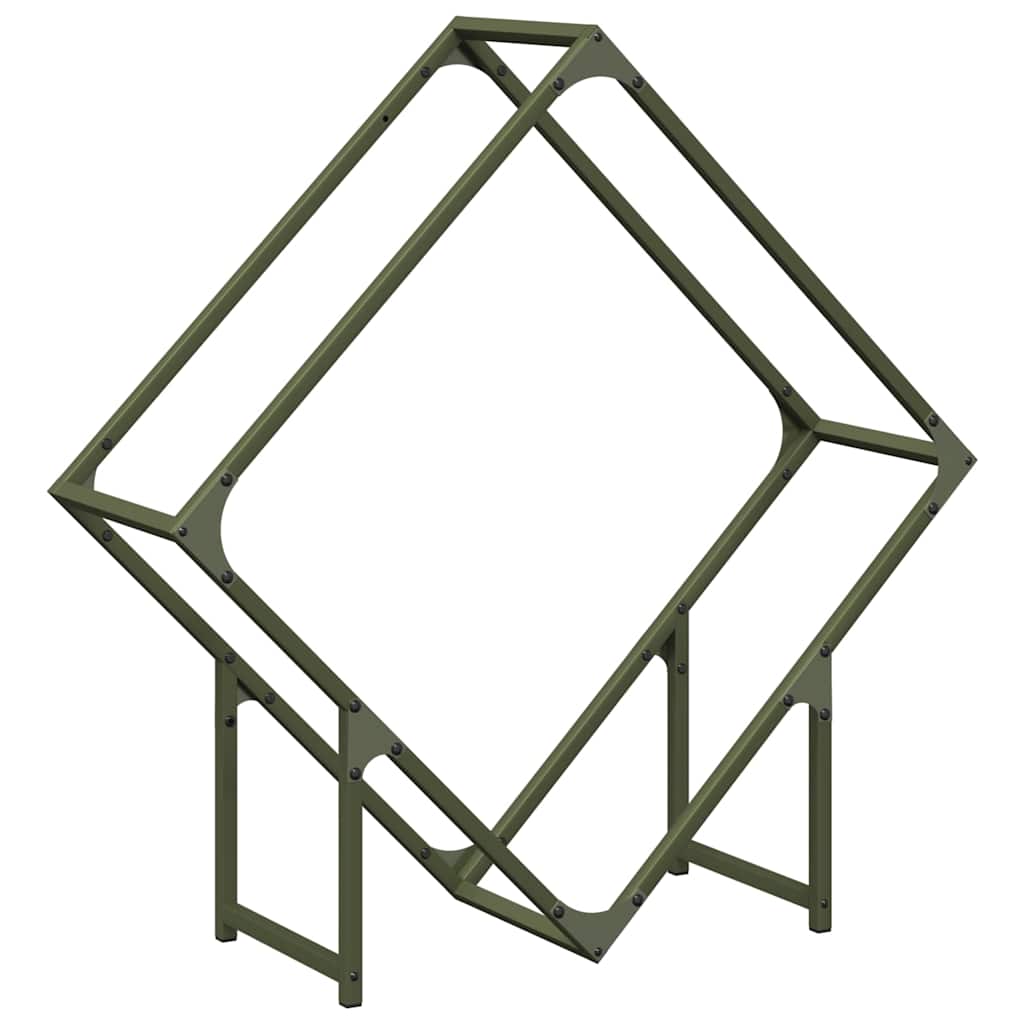 vidaXL Firewood Rack Olive Green 80x25x80 cm Cold-rolled steel