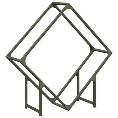 vidaXL Firewood Rack Olive Green 80x25x80 cm Cold-rolled steel