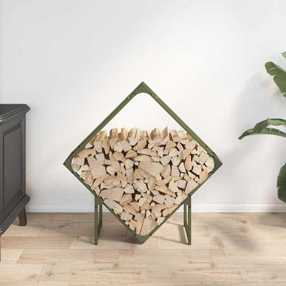 vidaXL Firewood Rack Olive Green 80x25x80 cm Cold-rolled steel