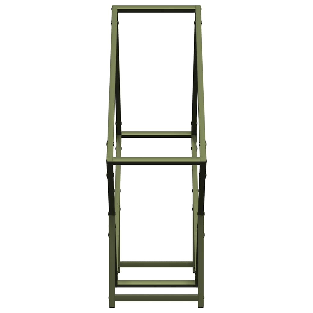 vidaXL Firewood Rack Olive Green 80x25x80 cm Cold-rolled steel