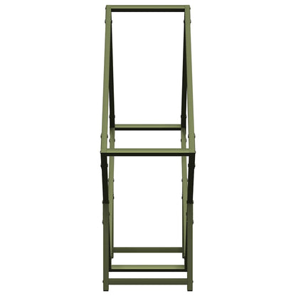 vidaXL Firewood Rack Olive Green 80x25x80 cm Cold-rolled steel