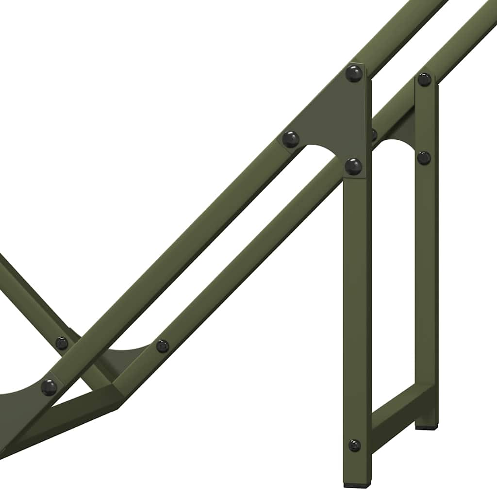 vidaXL Firewood Rack Olive Green 80x25x80 cm Cold-rolled steel