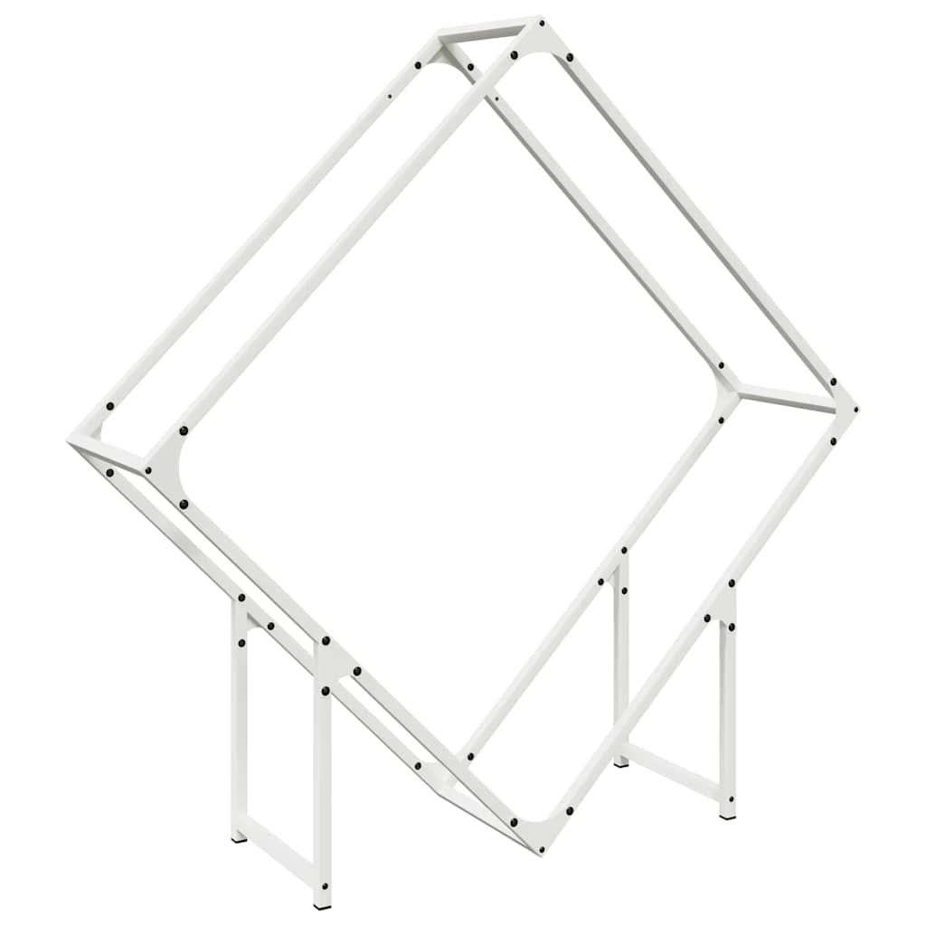 vidaXL Firewood Rack White 100x25x100 cm Cold-rolled steel