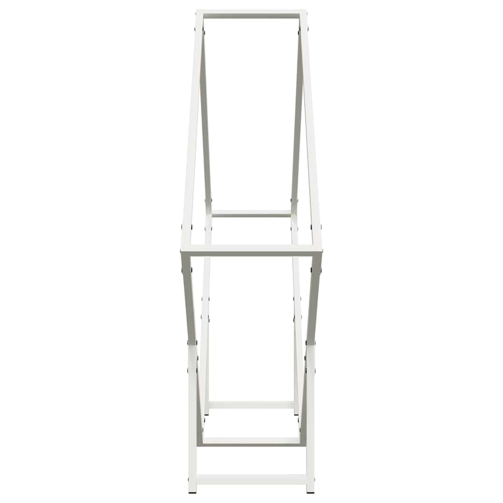 vidaXL Firewood Rack White 100x25x100 cm Cold-rolled steel
