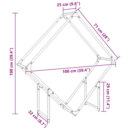 vidaXL Firewood Rack Olive Green 100x25x100 cm Cold-rolled steel
