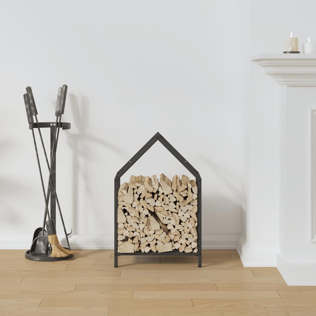 vidaXL Firewood Rack Black 40x25x60 cm Cold-rolled steel