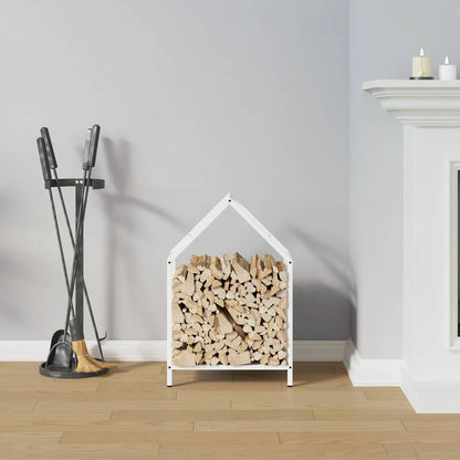 vidaXL Firewood Rack White 40x25x60 cm Cold-rolled steel