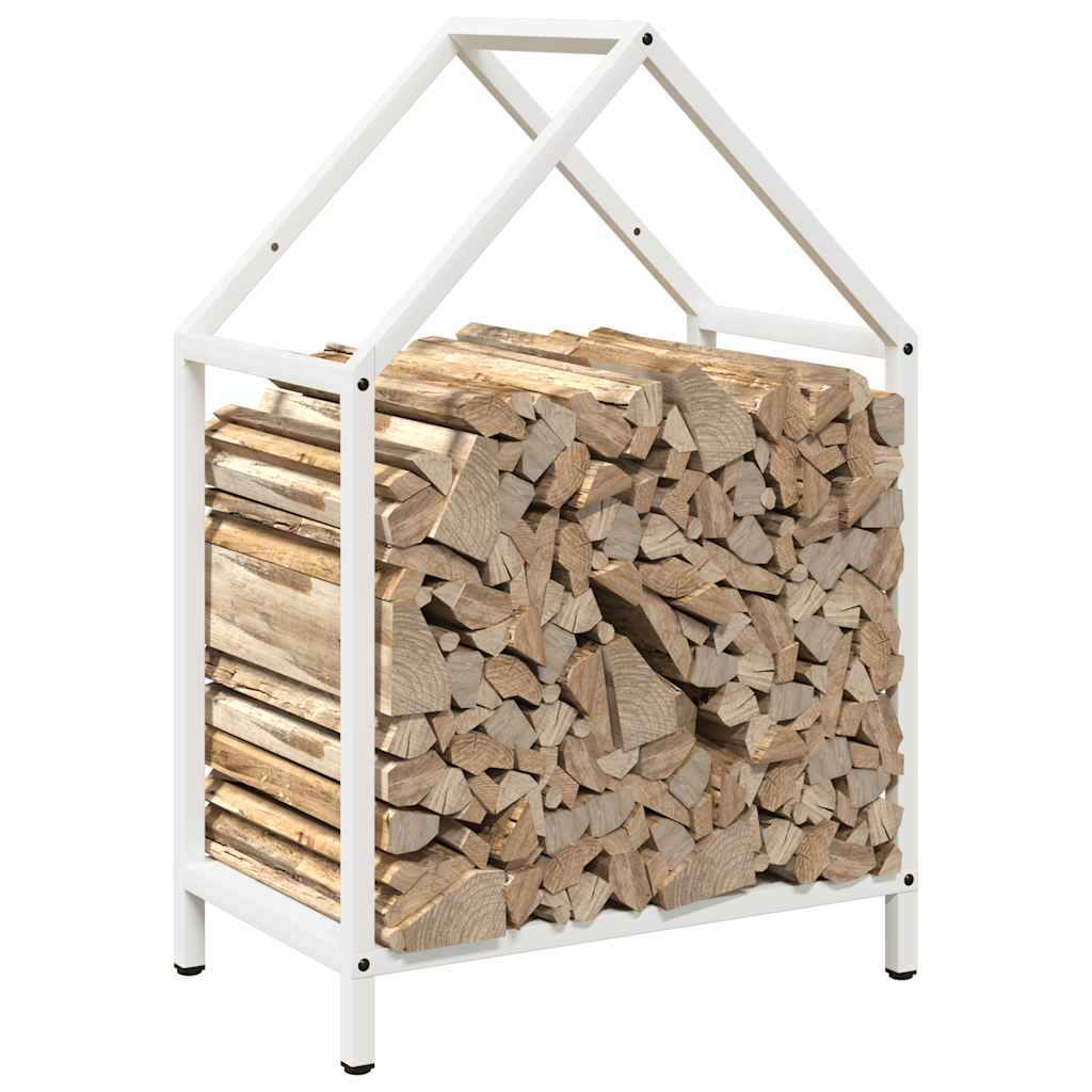 vidaXL Firewood Rack White 40x25x60 cm Cold-rolled steel