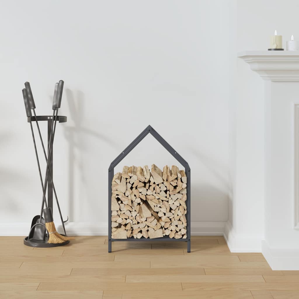 vidaXL Firewood Rack Anthracite 40x25x60 cm Cold-rolled steel