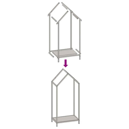 vidaXL Firewood Rack Black 40x25x90 cm Cold-rolled steel