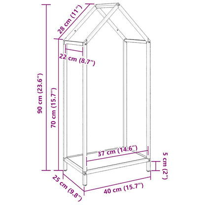 vidaXL Firewood Rack Anthracite 40x25x90 cm Cold-rolled steel