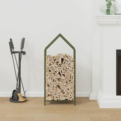 vidaXL Firewood Rack Olive Green 40x25x90 cm Cold-rolled steel