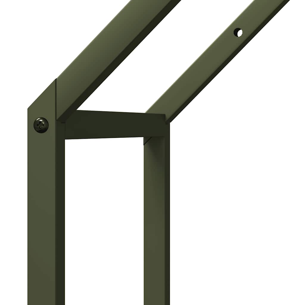 vidaXL Firewood Rack Olive Green 40x25x90 cm Cold-rolled steel