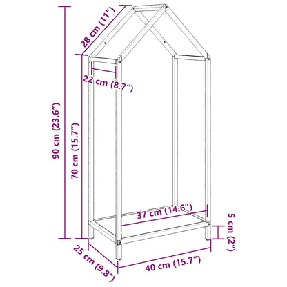 vidaXL Firewood Rack Olive Green 40x25x90 cm Cold-rolled steel