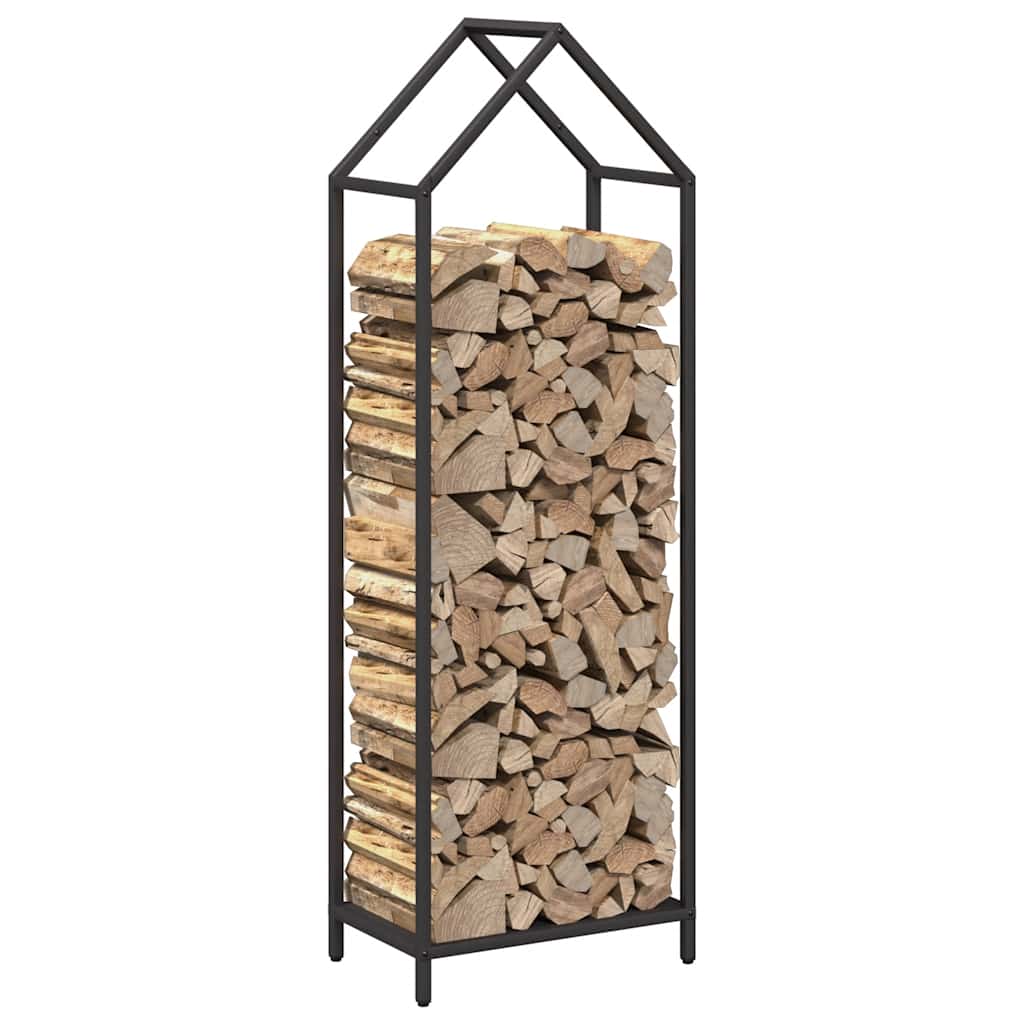 vidaXL Firewood Rack Black 40x25x120 cm Cold-rolled steel