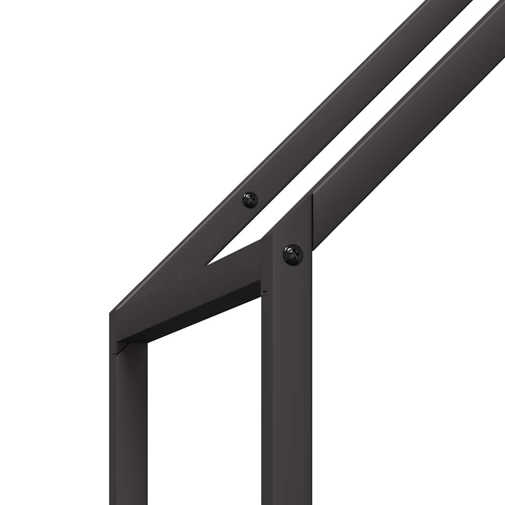 vidaXL Firewood Rack Black 40x25x120 cm Cold-rolled steel