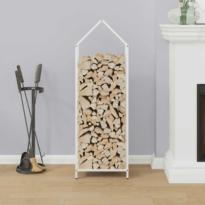 vidaXL Firewood Rack White 40x25x120 cm Cold-rolled steel