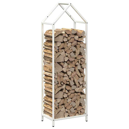 vidaXL Firewood Rack White 40x25x120 cm Cold-rolled steel