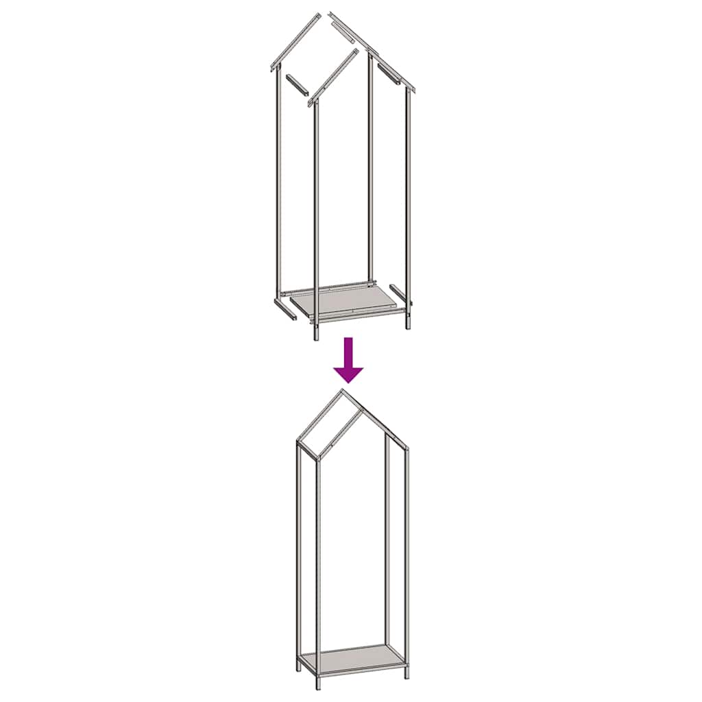 vidaXL Firewood Rack White 40x25x120 cm Cold-rolled steel