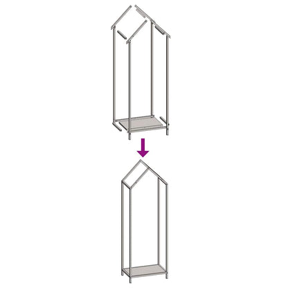 vidaXL Firewood Rack White 40x25x120 cm Cold-rolled steel