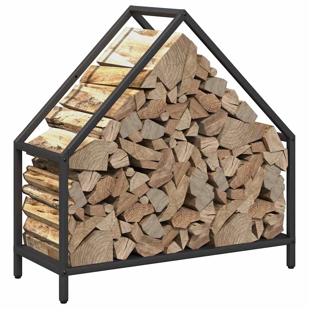 vidaXL Firewood Rack Black 60x25x60 cm Cold-rolled steel