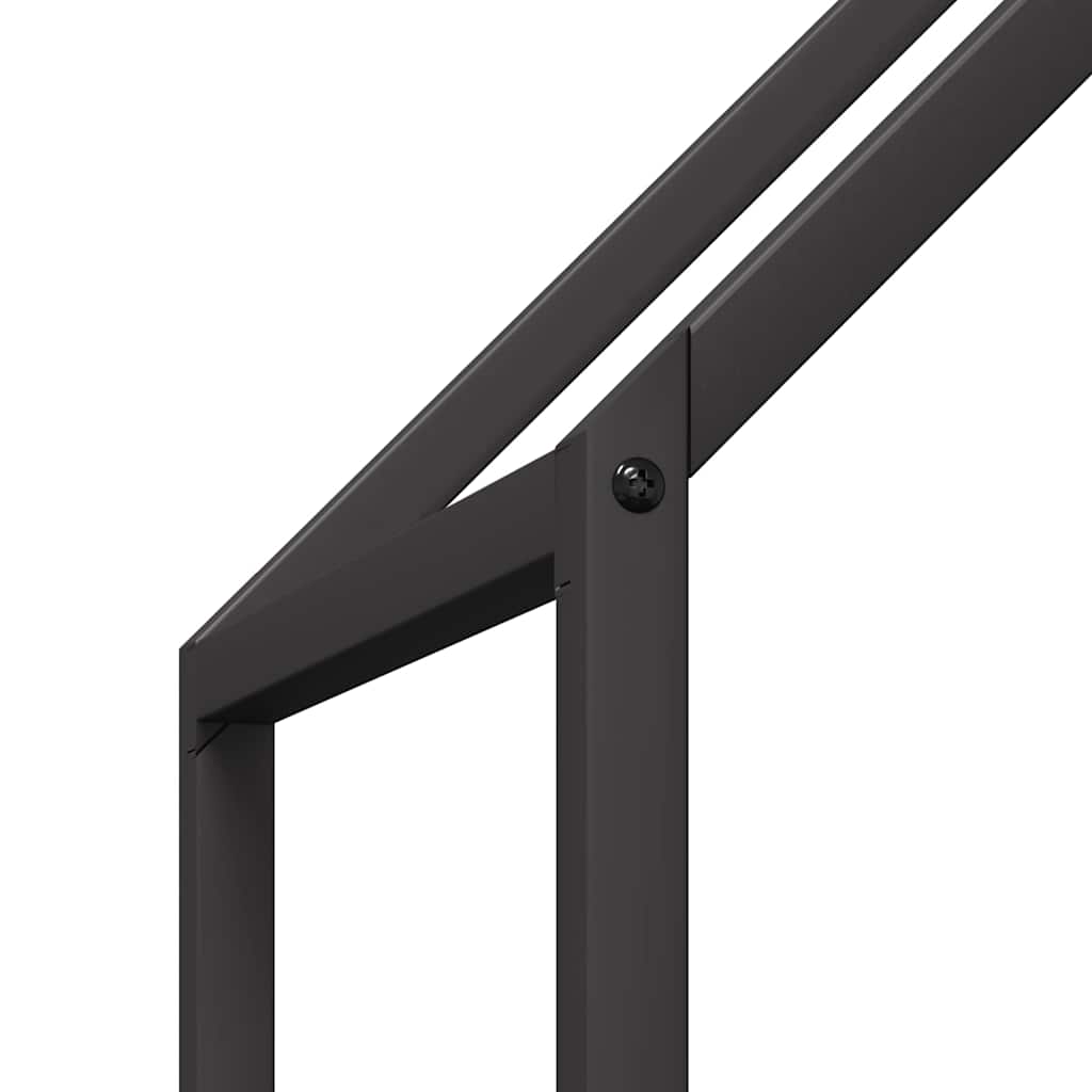 vidaXL Firewood Rack Black 60x25x60 cm Cold-rolled steel